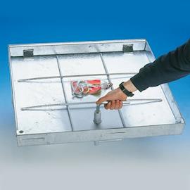 Tegeldeksel met gasdrukveren