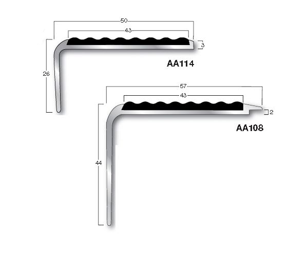 antislip trapneuzen voor 3 mm vloerbedekking 